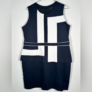 Lo’ Fassi Women’s NWT Size 15/38 Sleeveless Color-block Peplum Dress